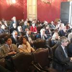 Il pubblico presente nell'aula magna