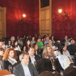 Il pubblico presente nell'aula magna