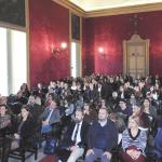 Gli stabilizzati nell'aula magna del Palazzo centrale