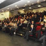 Il pubblico presente nell'aula magna