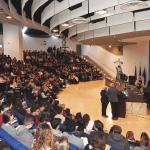 Gli studenti presenti a Unistem nel corso del collegamento internazionale