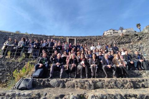 un momento della visita al cantiere pilota istituito all’Odèon di Catania