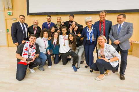 In foto il team dell’Università di Catania vincitore del torneo di pallavolo