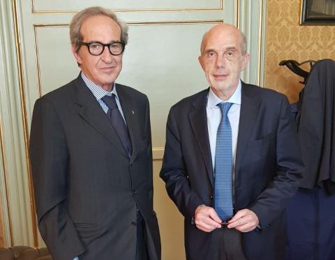 Il rettore Francesco Basile e il presidente Coni Sicilia Sergio D'Antoni